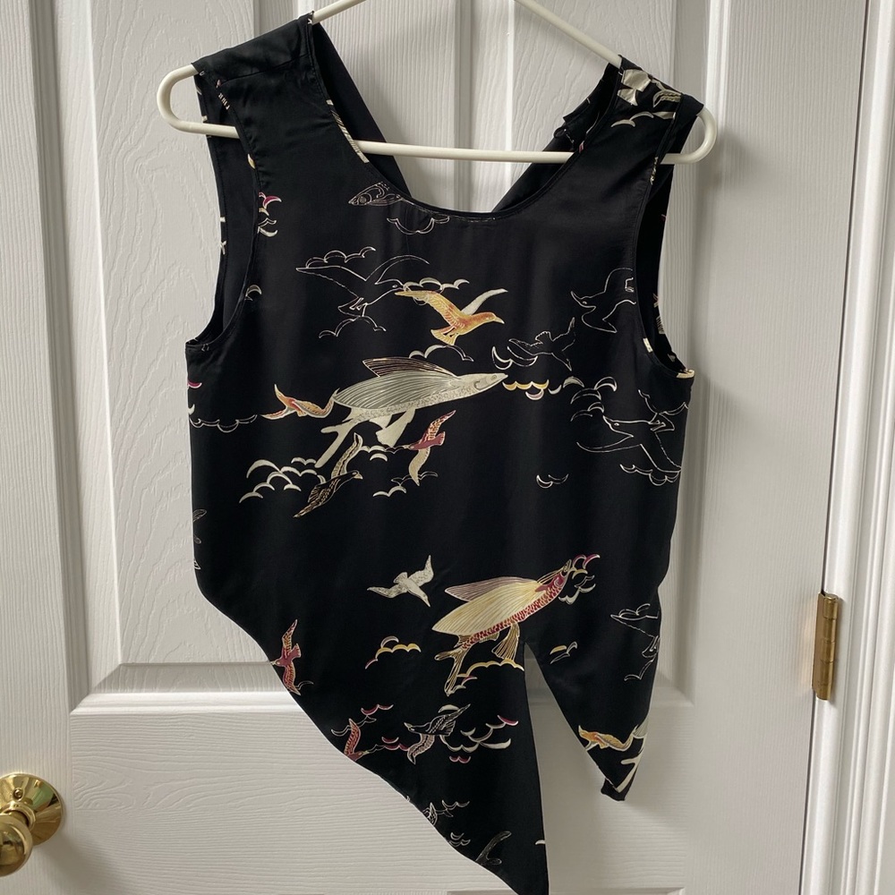 Black Aritzia Silk tie top